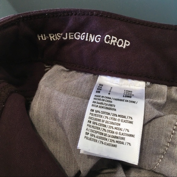 American Eagle Maroon Purple Hi Rise Jegging Crop - Picture 6 of 8